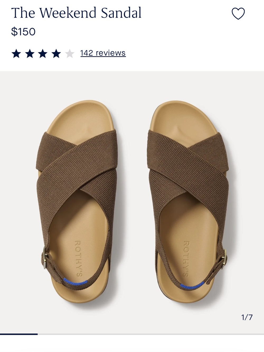 Rothy's The Weekend Sandal — Brown/Tan - Picture 1 of 3